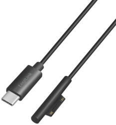 LogiLink USB 3.2 Gen 1 kábel, USB-C/M-MS Surface/M (90 ), PD, fekete, 1, 8 m (PA0224)