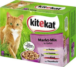 Kitekat Markt-Mix Gelee Alutasakos Macskaeledel 12x85g - tenyesztoitap