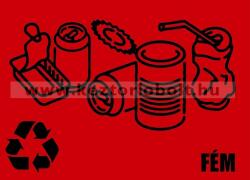 Hulladékgyűjtő címke 354224 Szelektív hulladékgyűjtő cimke fém felirat piros