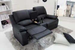 LuxD Stílusos kétüléses fotel Movie II fekete műbőr