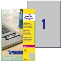 Avery Etikett AVERY L6013-20 210x297mm laser ezüst 20 címke/doboz 20 ív/doboz (L6013-20) - fotoland