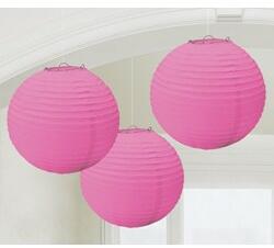 Amscan Lampion gömb 24cm 3db, rózsaszín színben a24055103 (LUFI420851)