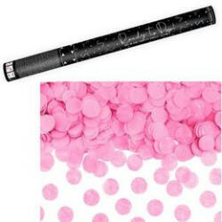 PartyDeco Konfetti ágyú, 60cm-es, rózsaszín kerek konfettit kilövő, oTUKR60-081 (LUFI164644)
