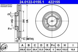 ATE Disc frana ATE 24.0122-0155.1 (24.0122-0155.1)