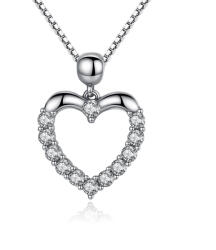 GALAS Colier cu lantisor din argint 925 Style Silver Sparkle Heart (SCN025)