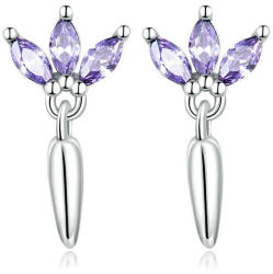GALAS Cercei din argint 925 Purple leaf stud earrings (SCE1426)