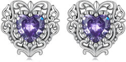 GALAS Cercei din argint 925 Purple Zircon Love Earrings (BSE695)