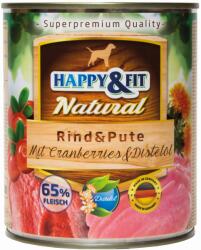 Happy&Fit Natural Beef & Turkey with Blueberries & Safflower oil 800 g