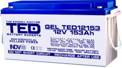 Ted Electric Acumulator Gel pentru UPS sau panouri fotovoltaice TED 12V 153Ah VRLA TED12153 Deep Cycle (TED12153 / 153Ah / TED003515)