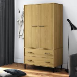 vidaXL Șifonier cu picioare metalice OSLO, maro, 90x55x172, 5 cm, lemn (350988) Garderoba