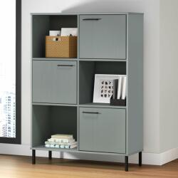 vidaXL Bibliotecă cu picioare metalice OSLO, gri, 90x35x128, 5 cm, lemn (351013) Biblioteca