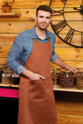 Kariban Uniszex, női, férfi zsebes kötény, szakács, pincér Kariban KA890 polyester Cotton Apron With pocket -Egy méret, Camel