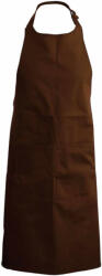 Kariban Uniszex, női, férfi zsebes kötény, szakács, pincér Kariban KA890 polyester Cotton Apron With pocket -Egy méret, Chocolate