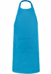 Kariban Uniszex, női, férfi zsebes kötény, szakács, pincér Kariban KA890 polyester Cotton Apron With pocket -Egy méret, Tropical Blue