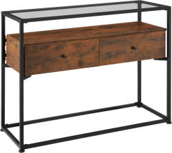 tectake 404690 olvasókonzol asztal 101, 5x41, 5x80, 5 cm - ipari sötét fa, rusztikus