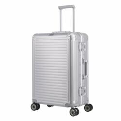 Travelite Next ezüst alumínium 4 kerekű csatos közepes bőrönd (79948-56)