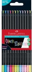 Faber-Castell Black Edition 12 db-os klt fekete test pasztell+neon színes ceruza készlet (FC116410) - tintasziget
