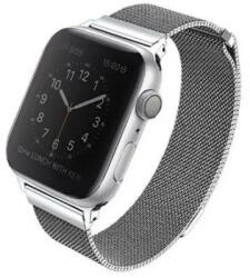 Apple Watch 1-6, SE (42 / 44 mm), fém pótszíj, milánói stílus, mágnes zárral, Uniq Dante, ezüst - tok-shop