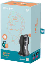 Satisfyer Plug 2+ vibrációs, rotáló análdugó - fekete