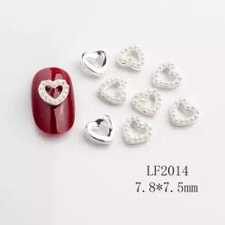 Körömékszer - szív ezüst Love Valentin 1db #14