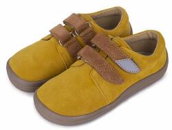 Beda Gyerek barefoot légáteresztő tépőzáras bőr tornacipő "Beda" - sárga gyermek méretek 27