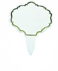 Martellato Etichete Pret Material Plastic Alb, Contur Auriu, O 6 x H 8 cm, Set 25 buc (SEG002N)