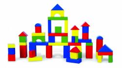 Viga Toys Cuburi de construit din lemn, colorate, 3.5 cm, 50 buc (59542) - bekid