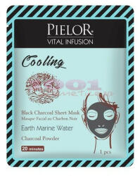  Pielor Vital Infusion Cooling Black Charcoal Mask Masca De Fata Textila Racoritoare Cu Carbune Negru