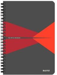 Leitz Spirálfüzet LEITZ Office A/5 karton borítóval 90 lapos vonalas piros (44590025) - robbitairodaszer