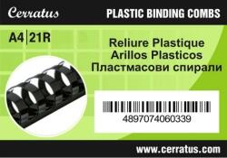CERRATUS Iratspirál műanyag CERRATUS 45mm fekete - robbitairodaszer