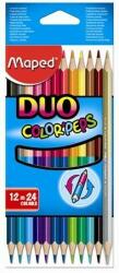 Maped Color Peps Duo színes ceruza készlet kétvégű háromszögletű 24 szín