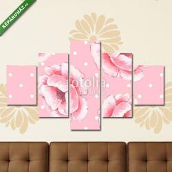 Többrészes Vászonkép, Premium Kollekció: Floral seamless pattern 2. Watercolor background with pink flowe(135x70 cm, S01)