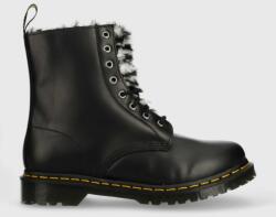 Dr. Martens bőr bakancs 1460 Serena fekete, női, téliesített, lapos talpú, DM27787001 - fekete Női 36