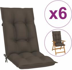 vidaXL Perne scaun cu spătar înalt 6 buc. gri taupe 120x50x7 cm textil (314259)