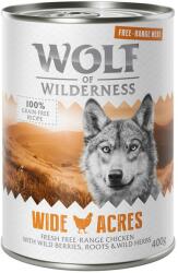 Wolf of Wilderness 6x400g Wolf of Wilderness Free-Range Meat Wide Acres szabad tartású csirke nedves kutyatáp