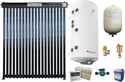 Fornello Sistem solar presurizat, panou Fornello 20 Tuburi Heat Pipe, boiler cu 2 serpentine si rezistenta electrica Eldom 150 litri, pompa 25-60, controller, vas expansiune, antigel, supapa 1/2, aerisitor 1/2