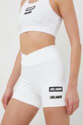 Labellamafia pantaloni scurți de antrenament Go On femei, culoarea alb, neted, high waist 9BYY-SZD0A4_00X