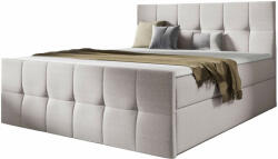 Wilsondo CHARLOTTE kárpitozott boxspring ágy ágyneműtartóval és matraccal - krémszín Méret: 160x200