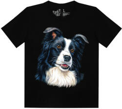  Border collie kutyás - Férfi / Unisex Pamut Póló -XL
