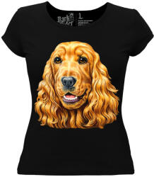  Spániel kutyás - Női Pamut Póló -XS