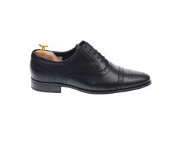 Lucas Shoes Pantofi barbati eleganti, cu siret, din piele naturala neagra - 359NEGRU - ciucaleti