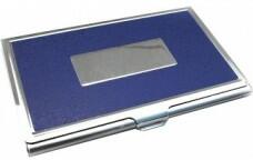 Blank Port carti de vizita din metal, negru/albastru, 93 x 57 x 6 mm