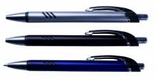  Pix plastic cu mecanism si grip negru, mina tip parker