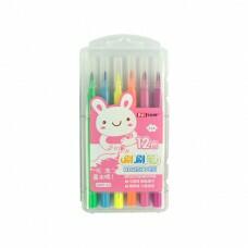 Blank Carioci tip pensula 12 culori intense/cutie plastic