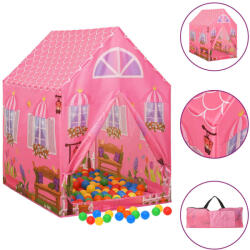 vidaXL Cort de joacă pentru copii cu 250 bile, roz, 69x94x104 cm (3107748) - comfy