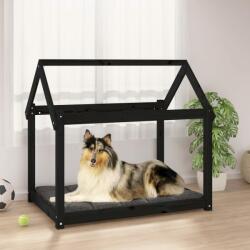 vidaXL Pat pentru câini, negru, 101x70x90 cm, lemn masiv de pin (822216) - comfy