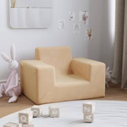 vidaXL Canapea pentru copii, crem, pluș moale (341812) - comfy Canapea