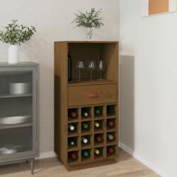 vidaXL Dulap de vinuri, maro miere, 45x34x100 cm, lemn masiv de pin (821535) - comfy Suport sticla vin