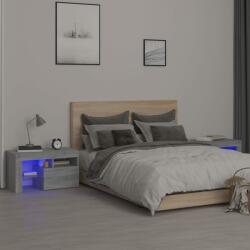 vidaXL Noptiere cu lumini LED, 2 buc. , gri sonoma, 70x36, 5x40 cm (3152776) - comfy