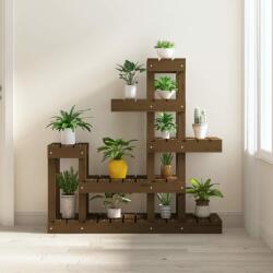 vidaXL Suport pentru plante, maro, 92x25x97 cm, lemn masiv de pin (822105) - comfy
